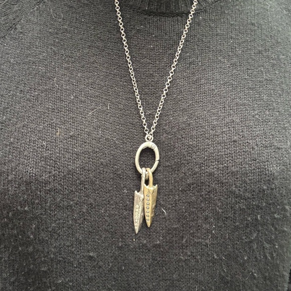 John Varvatos Double Pendent with White & Black Diamonds - Picture 2 of 8